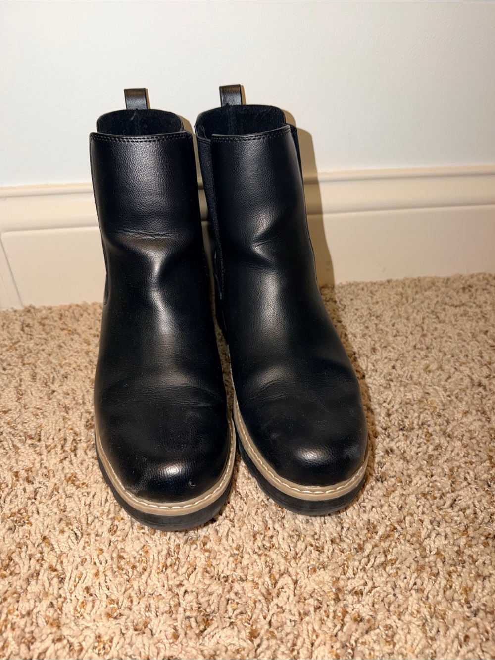 Men's Black Leather Chelsea Boots - Classic Slip-On Style